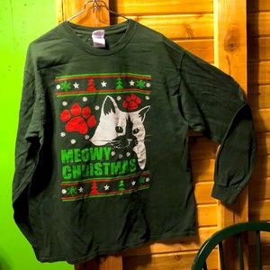 Cat Xmas Long Sleeve Tee